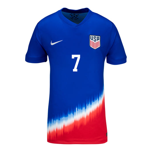 Women's Nike USMNT 2024 American Icon Away Reyna 7 Stadium Jersey - Front View