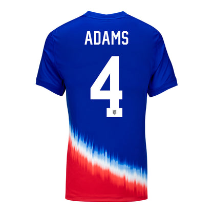 Women's Nike USMNT 2024 American Icon Away Adams 4 Stadium Jersey - Back View