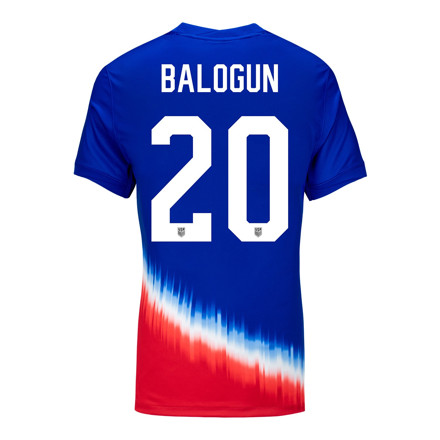 Women's Nike USMNT 2024 American Icon Away Balogun 20 Stadium Jersey - Back View