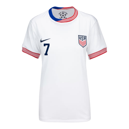 Women's Nike USMNT 2024 American Classic Home Reyna 7 Stadium Jersey - Front View