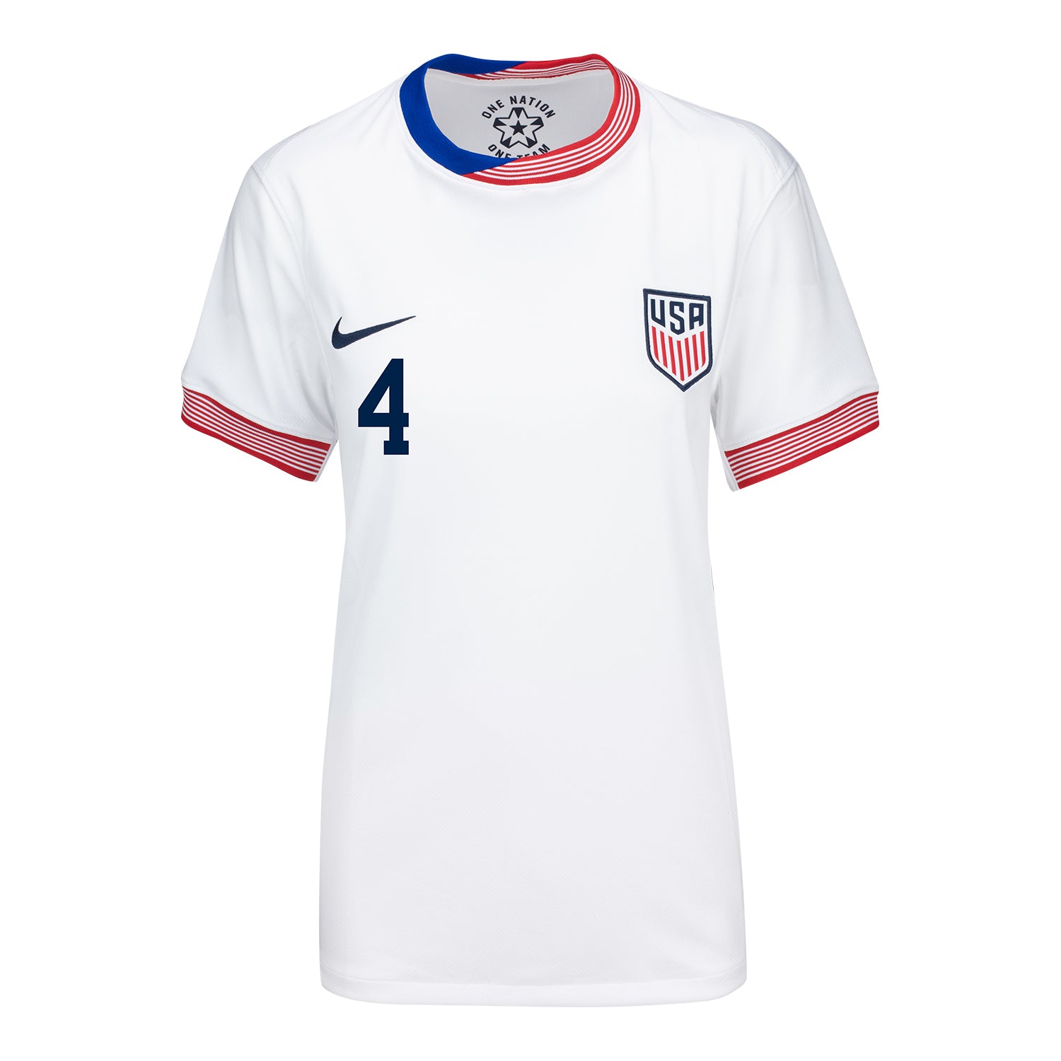 Women's Nike USMNT 2024 American Classic Home Adams 4 Stadium Jersey - Front View