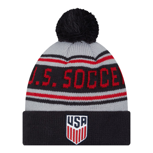 Adult New Era USMNT Navy Knit Hat - Front View