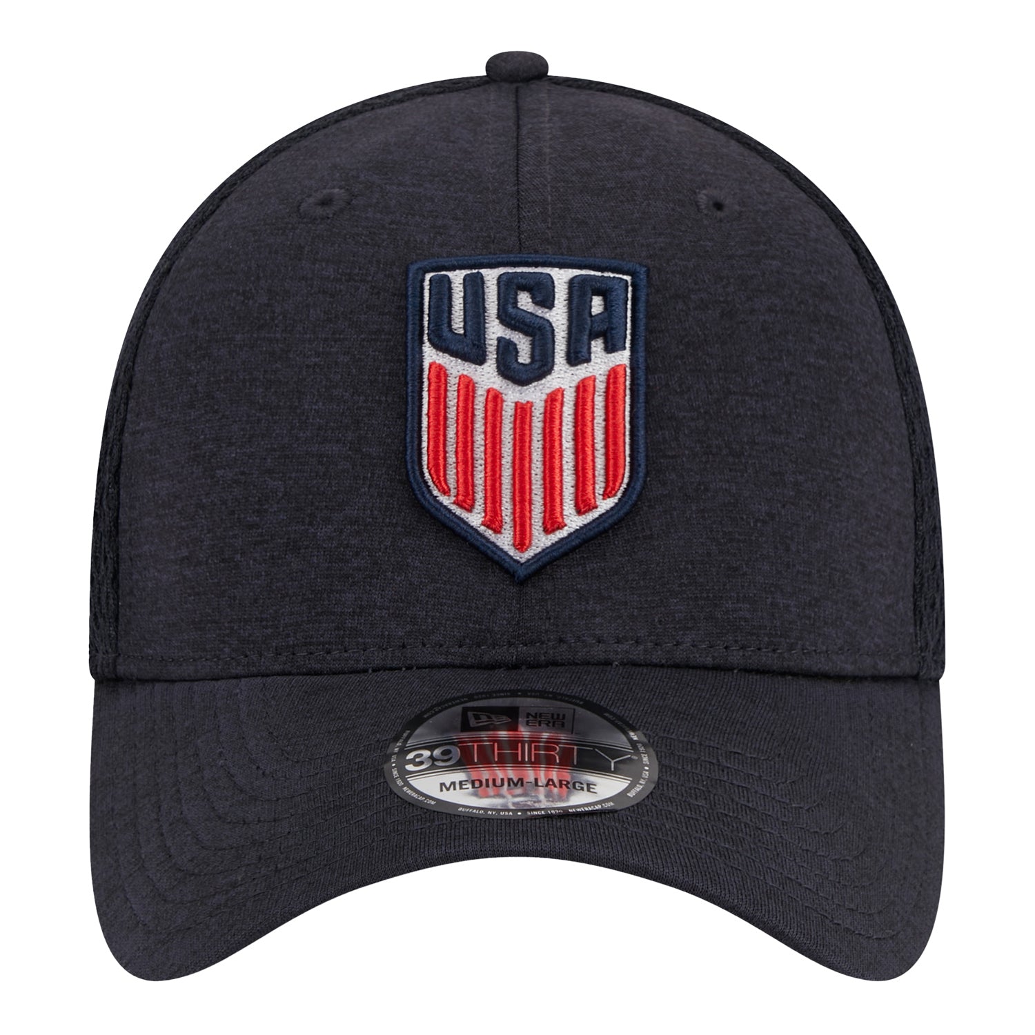 Adult New Era USMNT 39Thirty Navy Hat - Front View