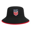 Adult New Era USMNT Black Bucket Hat - Front View