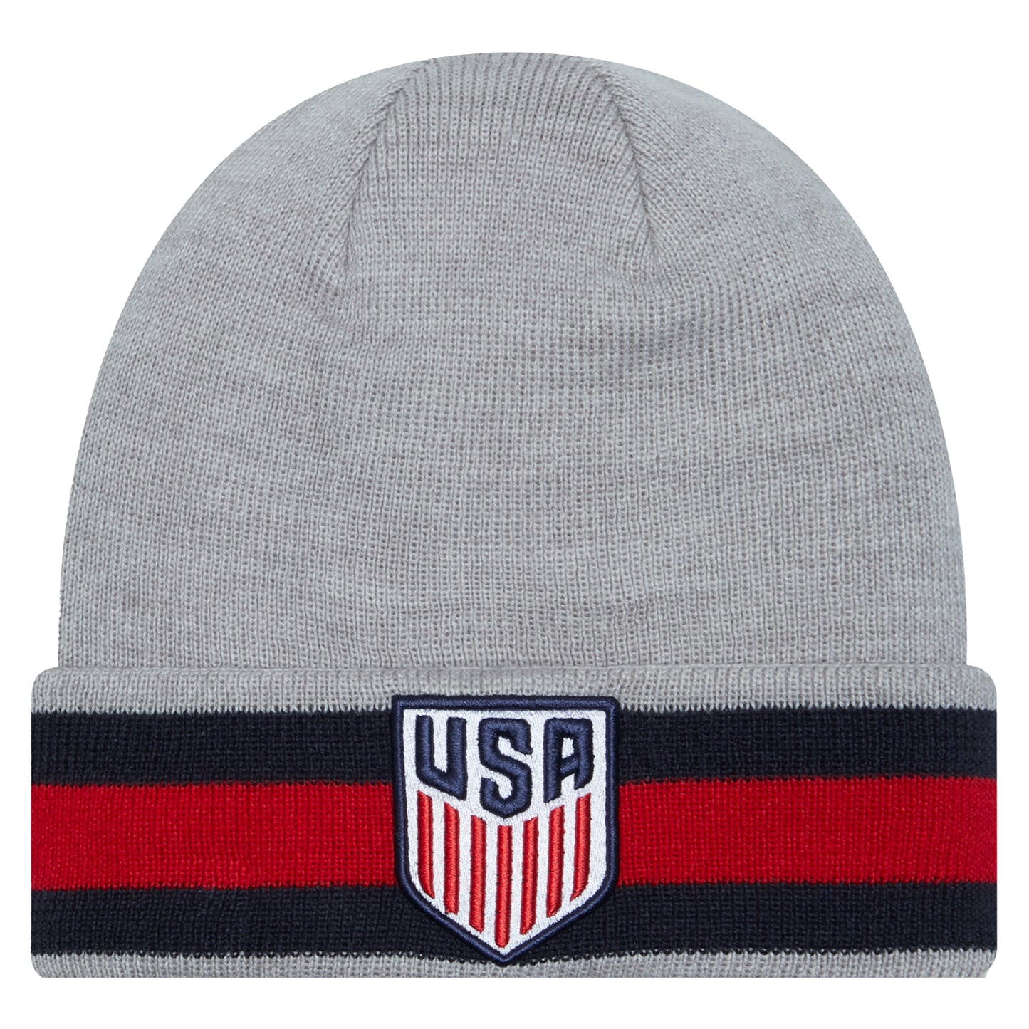 Adult New Era USMNT Grey Banded Knit - Front View