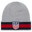 Adult New Era USMNT Grey Banded Knit - Front View