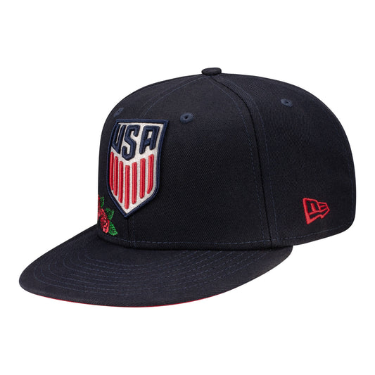 Men's USMNT New Era Day of the Dead Navy 9Fifty Snapback - Front View
