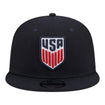 Adult New Era USMNT 9Fifty Classic Trucker Navy Hat - Front View