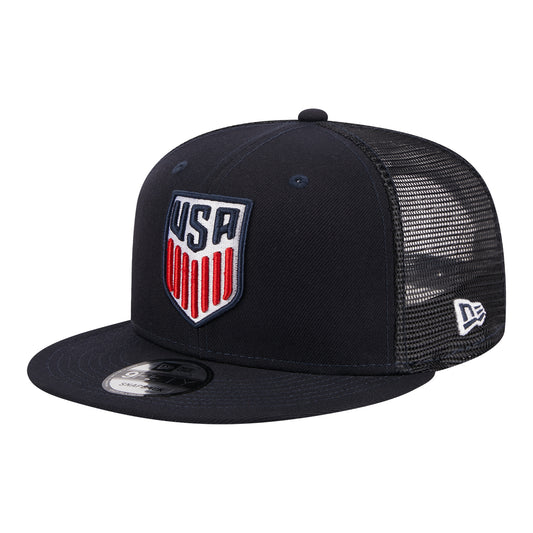 Adult New Era USMNT 9Fifty Classic Trucker Navy Hat - Side View