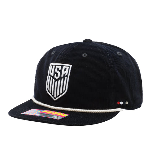 Adult Fan Ink USMNT Snow Beach Snapback Navy Hat - Front View