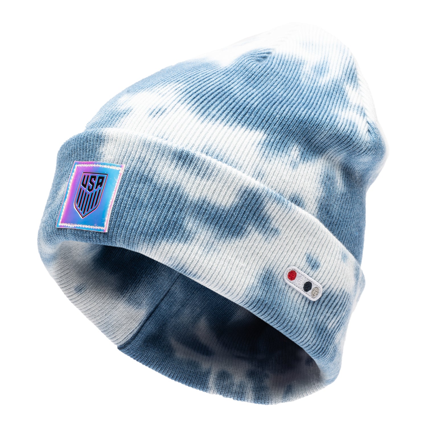 Adult Fan Ink USMNT Psychedelic Knit Beanie - Front/Side View