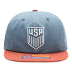 Adult Fan Ink USMNT Swingman Snapback Faded Hat in Blue and Red - Front View