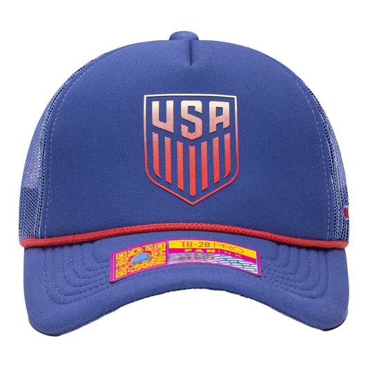 Adult Fan Ink USMNT Solar Navy Trucker Hat