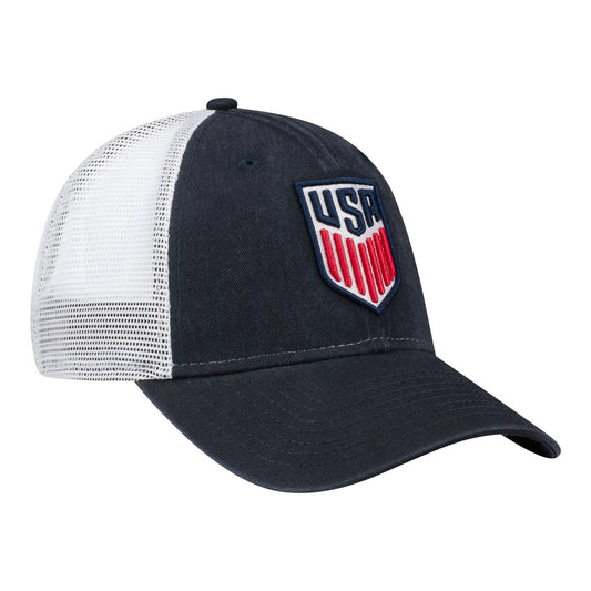 Adult New Era USMNT 9Forty Timeless Navy Trucker Hat