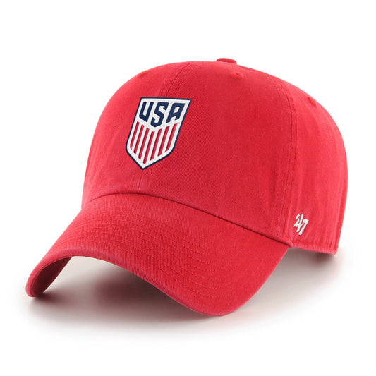 Unisex 47 Brand USMNT Clean Up Red Adjustable Hat