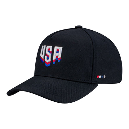 Adult Fan Ink USA Tri-Color Logo Black Hat