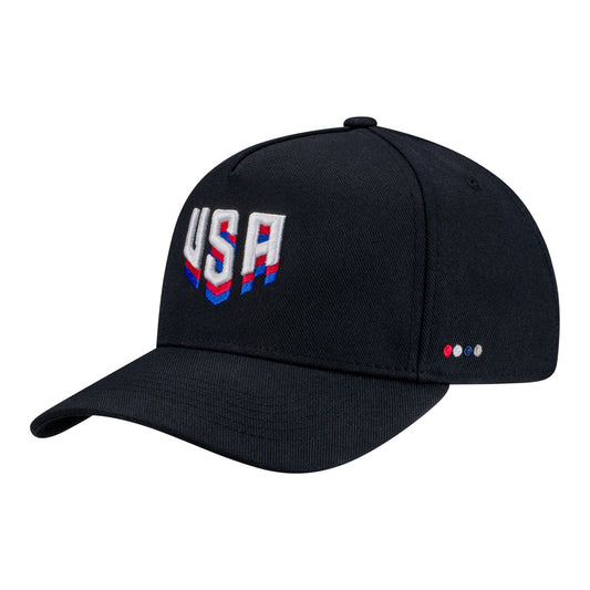 Adult Fan Ink USA Tri-Color Logo Black Hat