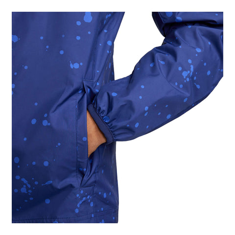 Men's Nike USMNT 2023 Splatter Blue Rain Jacket - Sleeve View