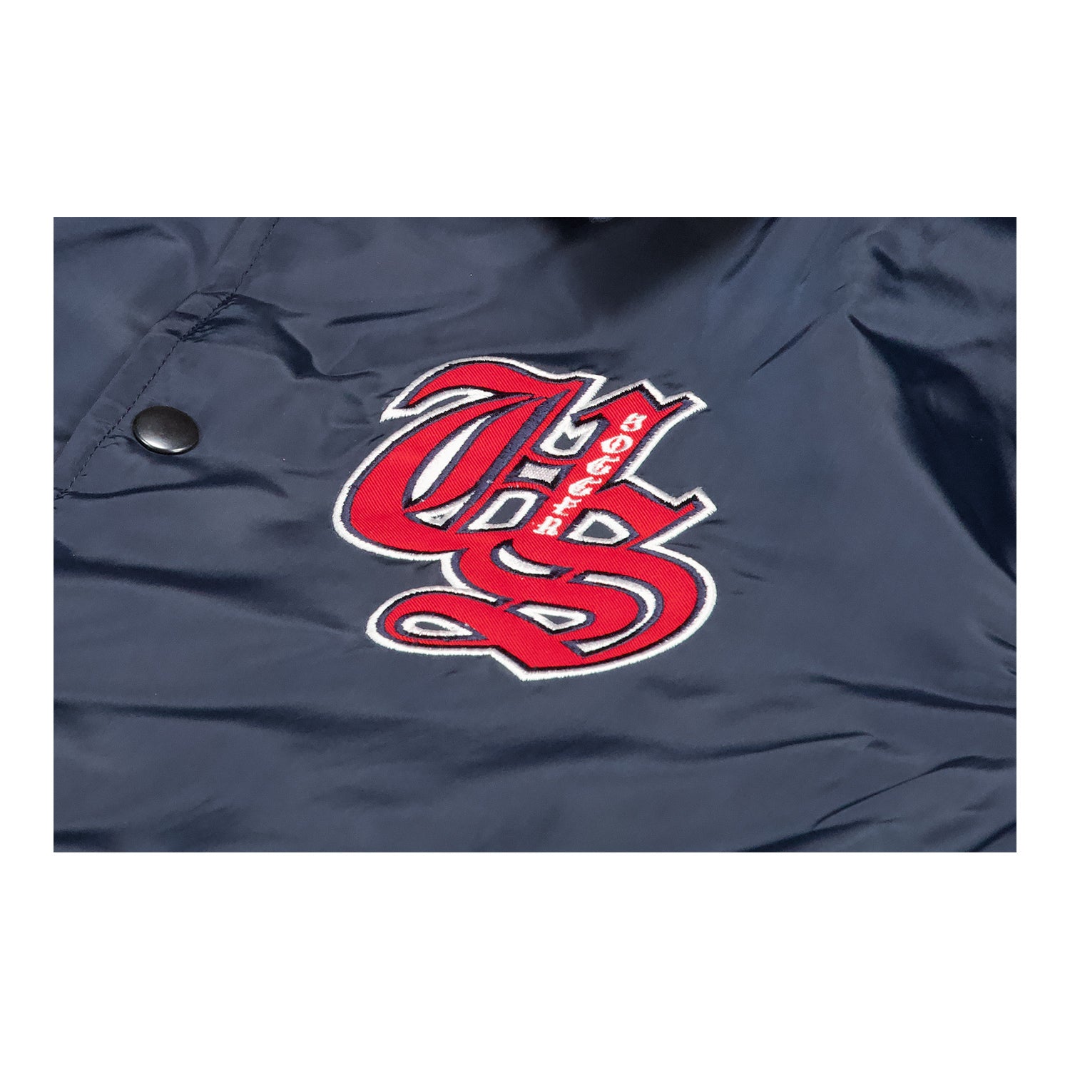 Unisex USA Roots Navy Coaches Jacket - Front Detail View