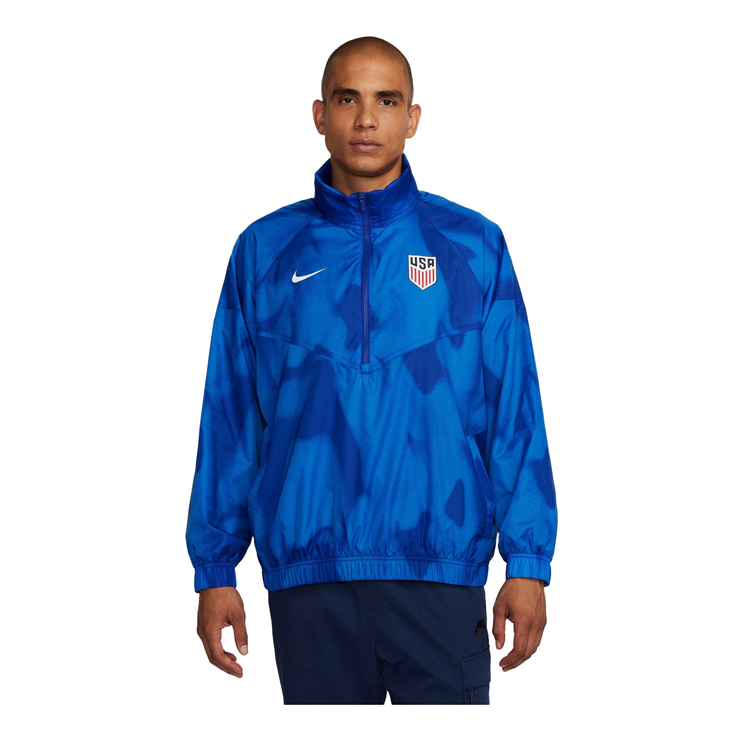 Men's Nike USA Anorak Royal Quarter Zip - Front View