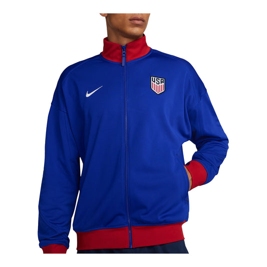 Men's Nike USA Academy Pro Anthem Royal Full-Zip Jacket - Zoomed Front View