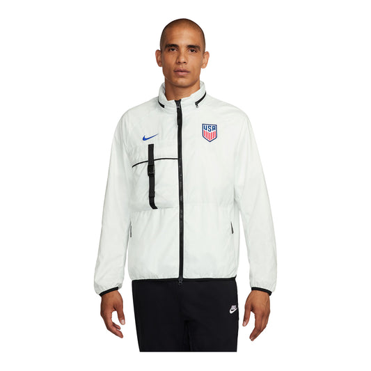 Men's Nike USA Halo Anthem White Jacket - Front View