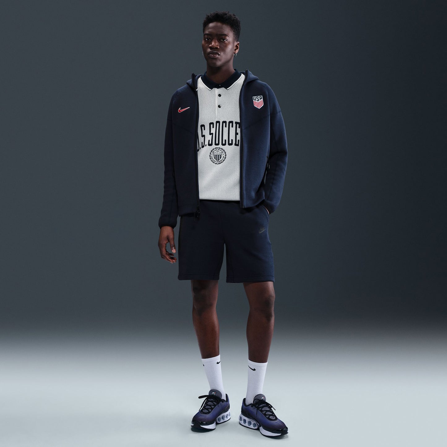 Men's Nike USA Tech Fleece Windrunner Full-Zip Navy Jacket