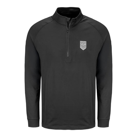 Unisex USMNT Levelwear Calibre Black Quarter-Zip Jacket