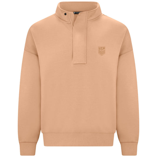 Unisex Levelwear USMNT  Luxe Stein Brown Quarter-Zip