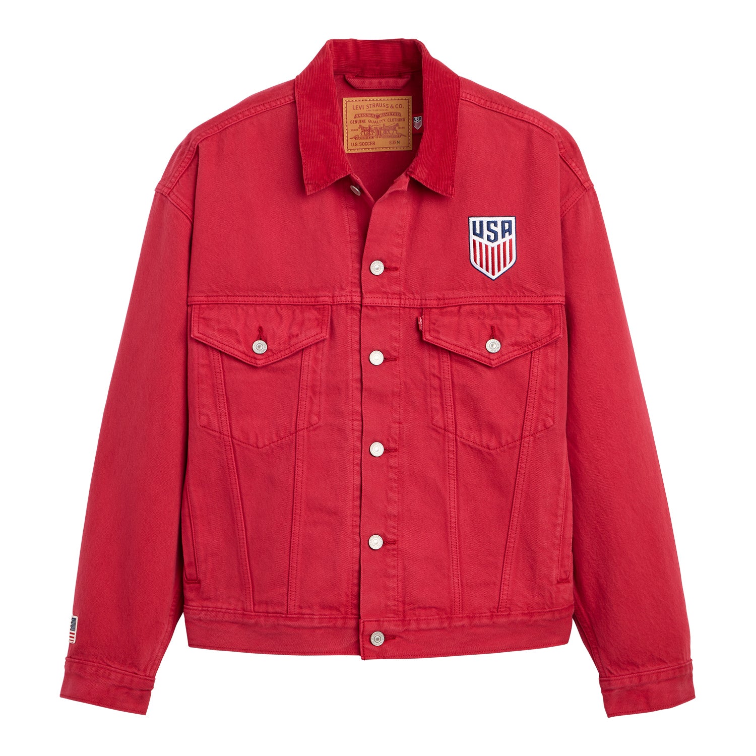 Unisex Levi's United States Red Denim Jacket – U.S. Soccer Store® Unisex Levi's United States Red Denim Jacket – U.S. Soccer Store®