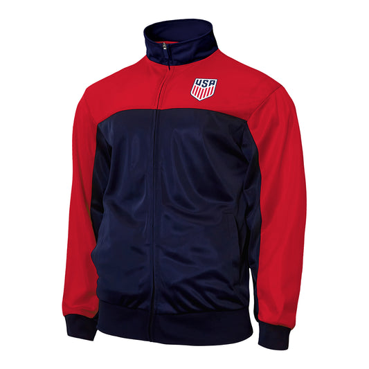 Unisex Icon Sports US Soccer Navy and Red Track Jacket