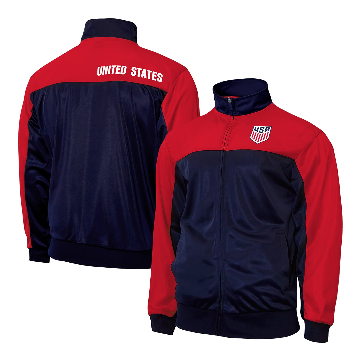 Unisex Icon Sports US Soccer Navy and Red Track Jacket
