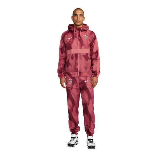 Men's Nike USA HD Woven Red Track Suit - Full Body Front View