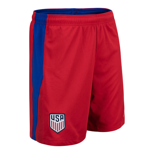Men's Nike USA 2024 Stadium Away Red Shorts - Angled Right View