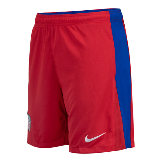 Men's Nike USA 2024 Stadium Away Red Shorts - Angled Left View