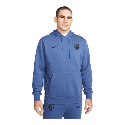 Men's Nike USMNT 2023 Travel Tonal Blue Hoodie - Front View