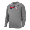 Men's Nike USMNT Swoosh Grey Crewneck - Front View