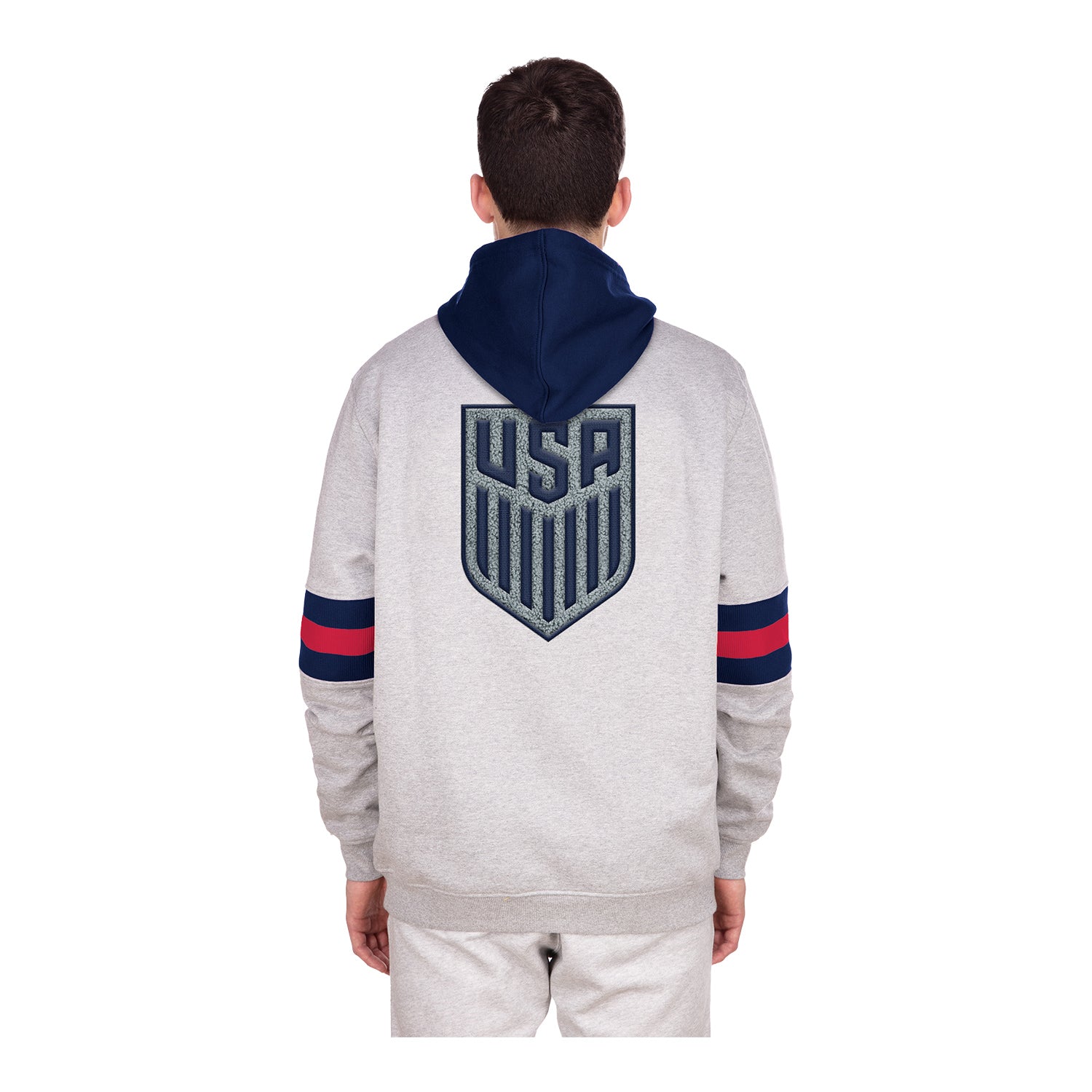 Men's New Era USMNT Navy Split Crewneck - Back View