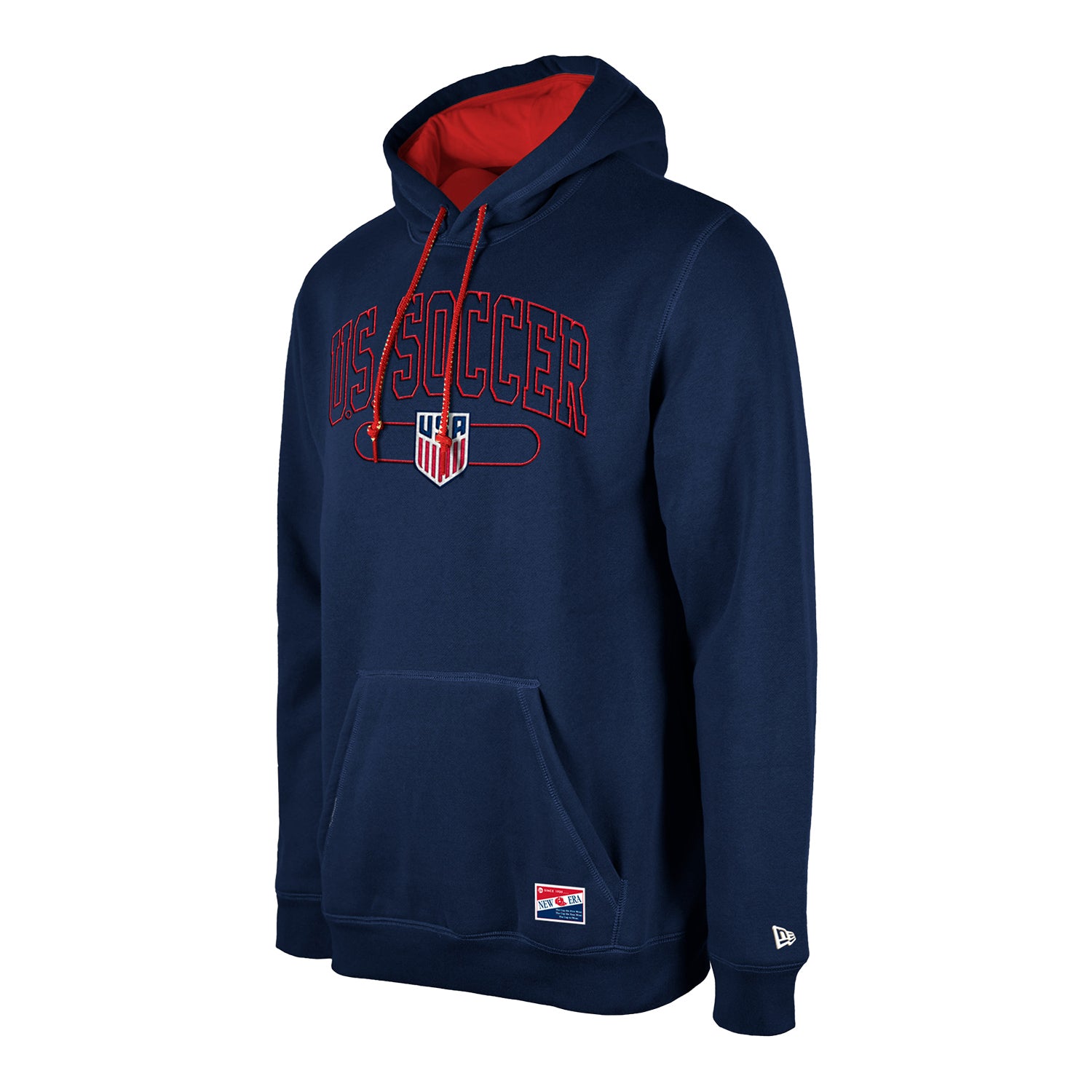 Men's New Era USMNT Navy Heathered Hoodie - Front Side View