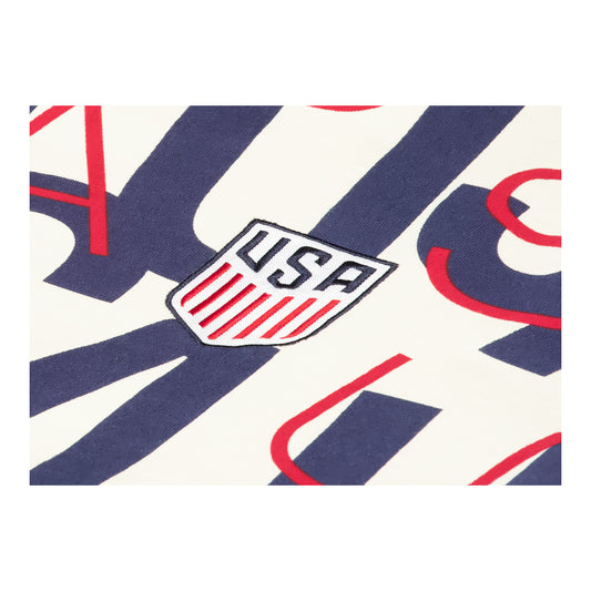 Men's USA Repeat Cream Crewneck - Logo View