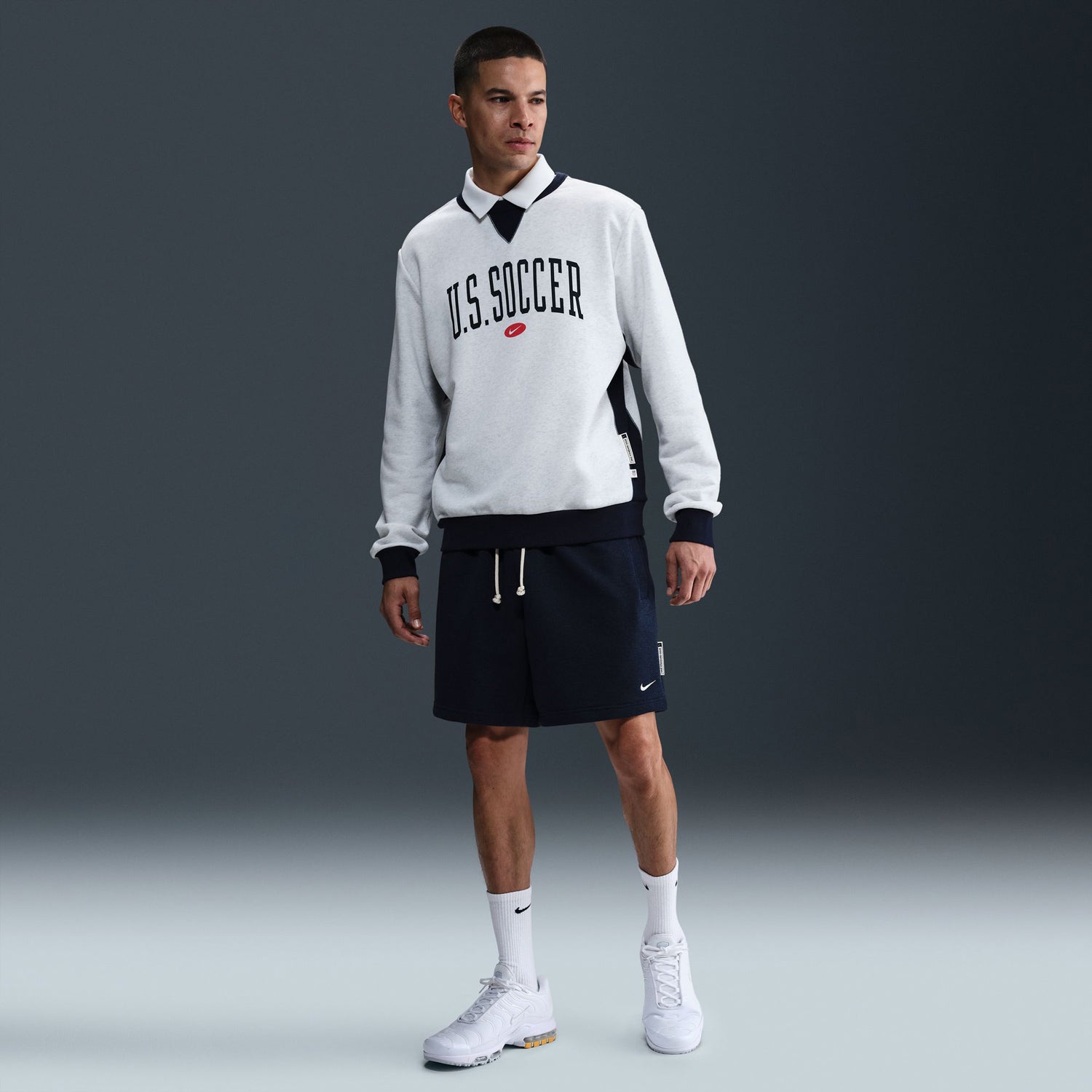 Men's Nike USA Standard Issue Heather Grey Crewneck