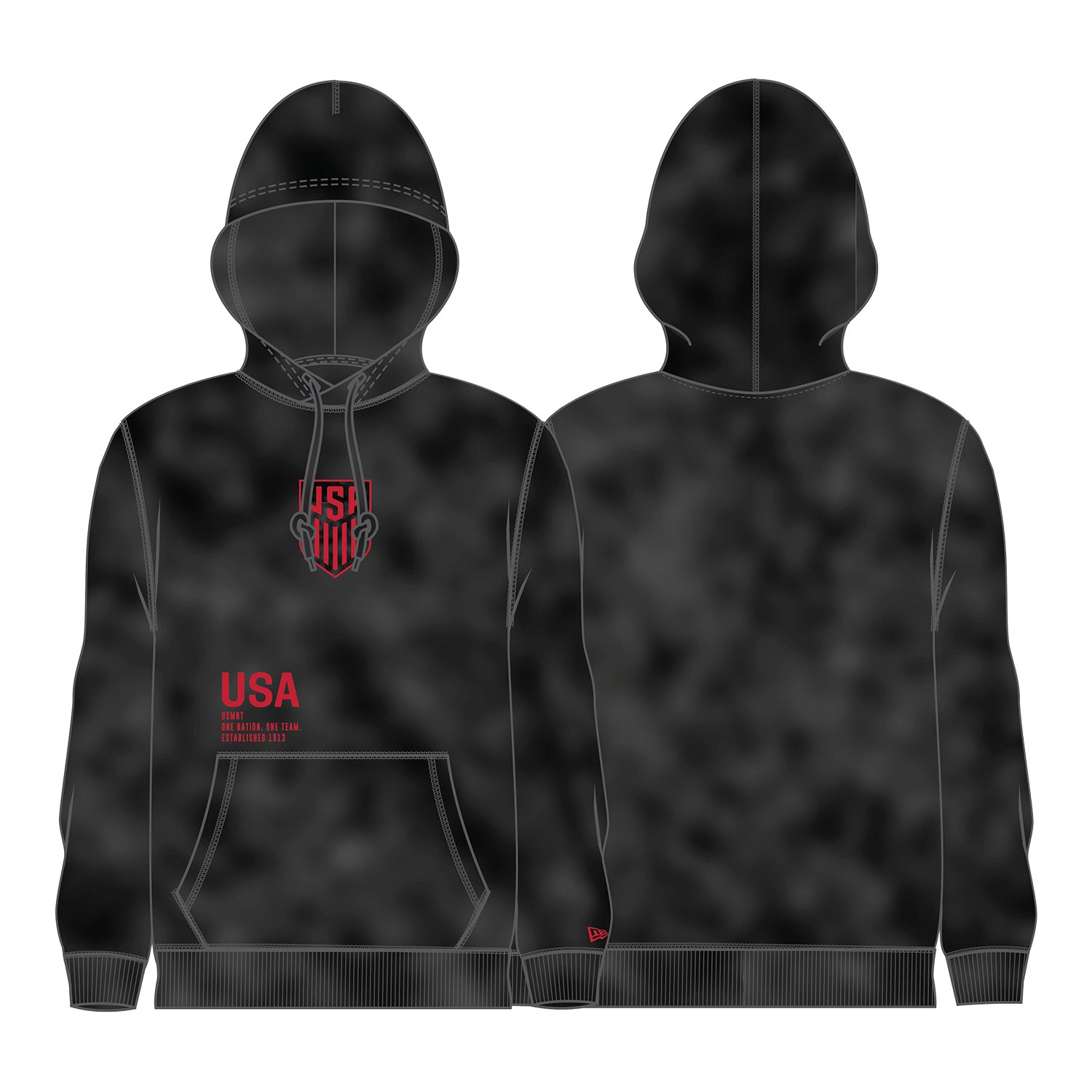 Unisex USMNT New Era Mineral Wash Black Hoodie