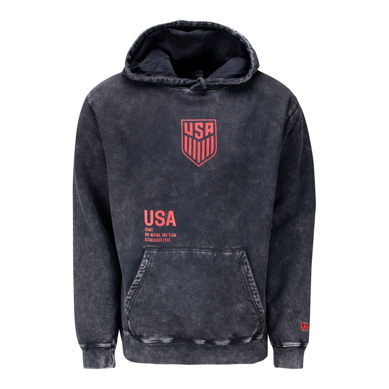 Unisex USMNT New Era Mineral Wash Black Hoodie