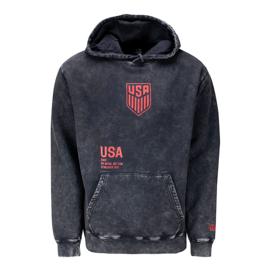 Unisex USMNT New Era Mineral Wash Black Hoodie