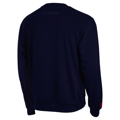 Unisex U.S. Soccer Puff Print Navy Crewneck Pullover