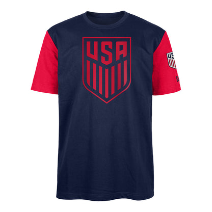 Men's New Era USMNT Crest Navy Tee - Front View