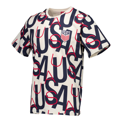 Men's Sports Deign Sweden USMNT Repeat Off-White Tee - Front View