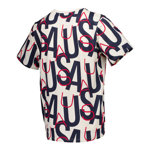 Men's Sports Deign Sweden USMNT Repeat Off-White Tee - Back View