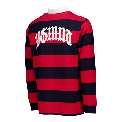 Men's Sports Deign Sweden USMNT Striped Rugby L/S Tee - Back View