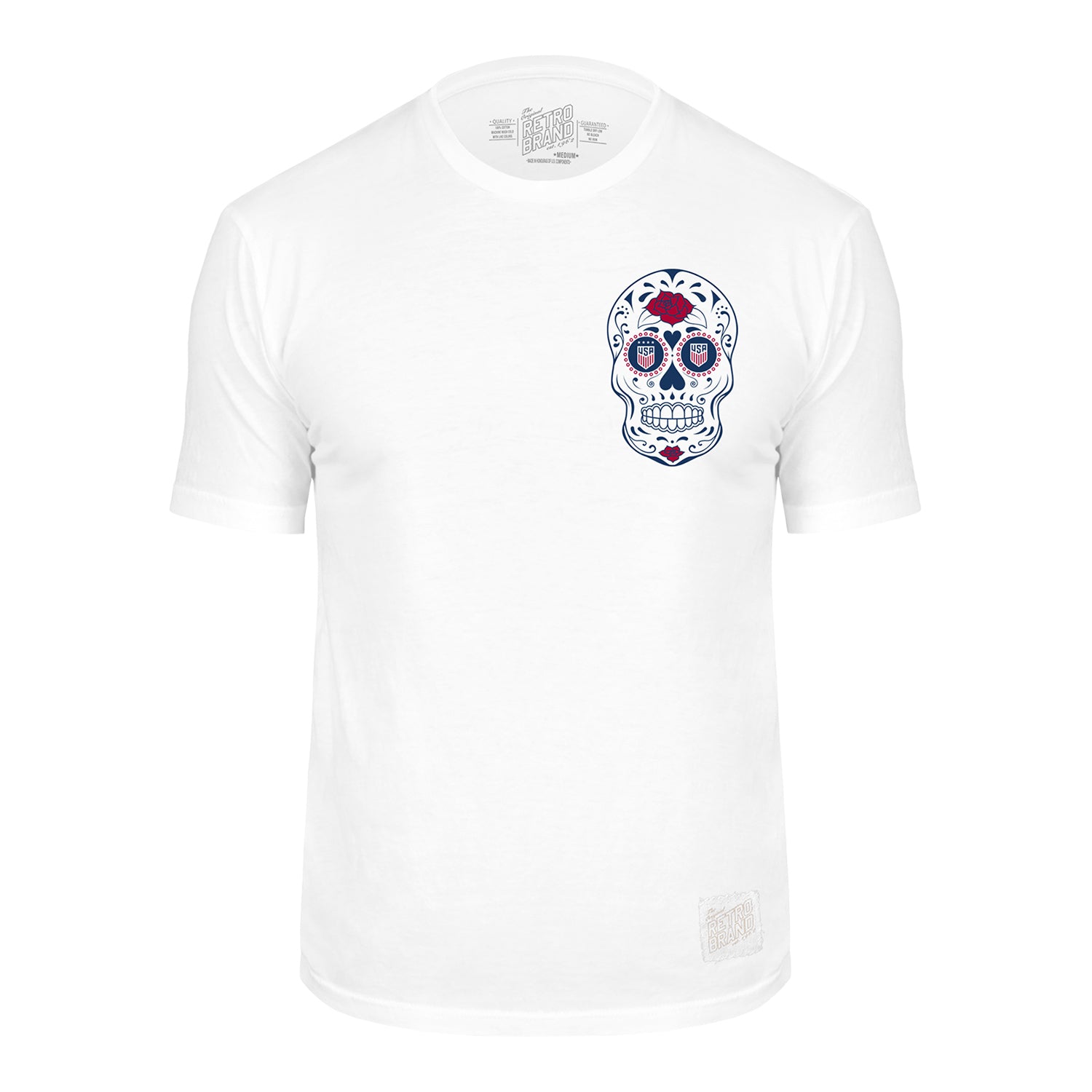 Unisex Original Retro Brand Hispanic Heritage White Tee - Front View